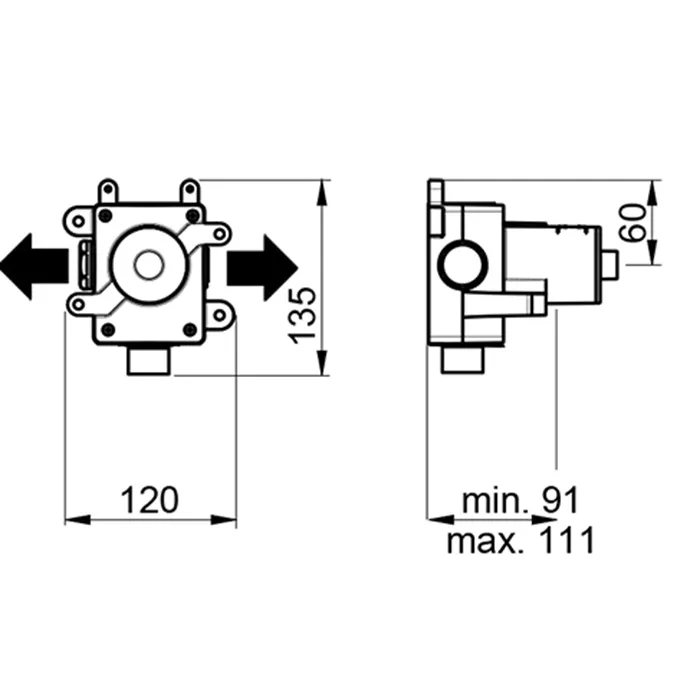 Встраиваемая часть переключающего вентиля Almar на 2 положения, E179502