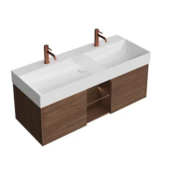 Тумба GRANDE подвесная Kerama Marazzi 120 2 ящика + открытая зона, структурированный орех GR.120.2\SNUT