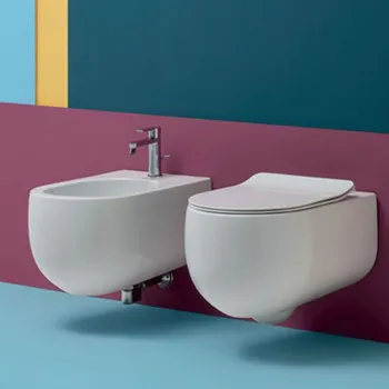 Биде подвесное Kerasan Flo 54 , с 1отв под смеситель, белый, крепежом WB9N 312301