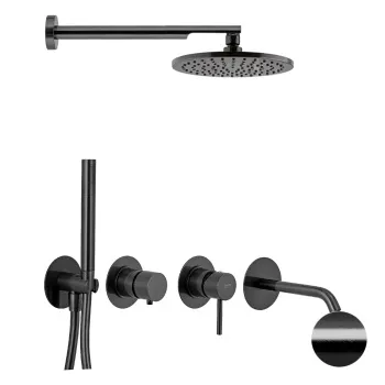 Верхний душ Remer с шарнирным соединением Ø 20см черный брашированный хром (CFP) 359MM20CFPX