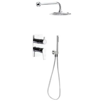 Смеситель для душа Ramonsoler Civic встраиваемый на 2 выхода с тропическим и ручным душем с внутренней частью K5115021