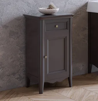 Тумба под раковину Tw Veronica 50.2/45x40/37.4xh86.7, 1 распашная дверка 1 выдвижной ящик, доводчики Blum, петли справа-DX,, gridgio, ручки riflesso VER2150D-G