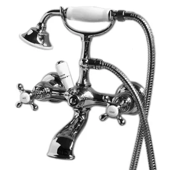 Смеситель для ванны настенный с лейкой и шлангом Devon&Devon Austin хром UTAU933CR