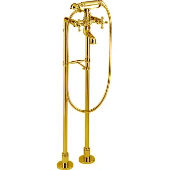 Напольный смеситель для ванны с душевым комплектом Cisal Arcana золото AC00420024
