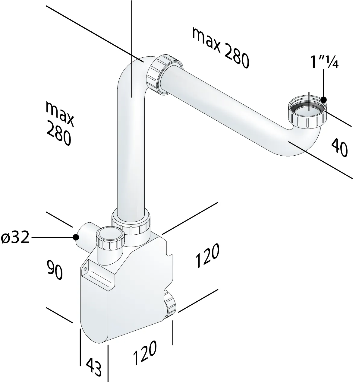 Сифон для раковины OMP Tea 1650.500.5 белый