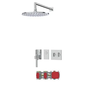 Душевая система Fima Carlo Frattini Sistemi Doccia верхний душ 25, с термостатическим смесителем и ручным душем, хром F4428CR