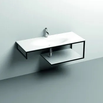 Структура подвесная Kerasan Shape Louise 1220х520 , , нержавеющая сталь, полка белая, черный матовый 9324k4