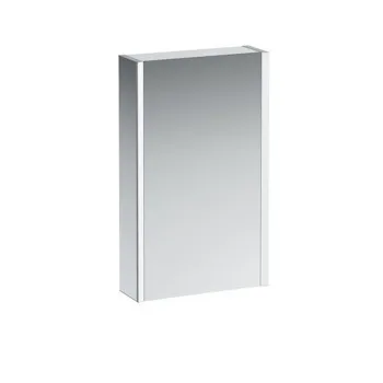 Laufen Frame 25 шкаф зеркальный 450x150x750 мм, алюминий, 1 дверца с зеркалом с 2х сторон, петли справа, сенс. выкл., 2 розетки, 2 верт-х эл-та LED-по