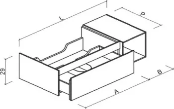 Тумба под раковину Brenta Fly 130 см подвесной дерево 2 ящика с полкой (FL420.130.100.49.W)