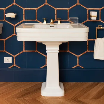 Раковина Devon&Devon Nobel 86х56х23 cм. подвесная с 3 отв под смеситель белый можно комплектовать пьедесталом IBCOLBLUES NOBEL3FBI