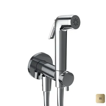 Гигиенический комплект с прогрессивным смесителем Almar без втраиваемой части, золото pvd полир. E136009.GO