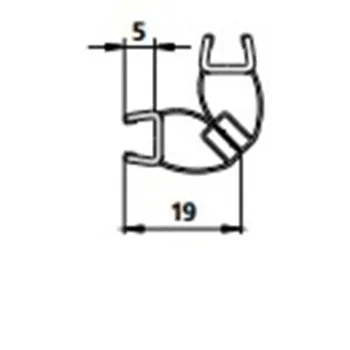 Магнитный профиль Kermi 2000мм для двери откр.наружу, 6025698 (1235 2000мм)
