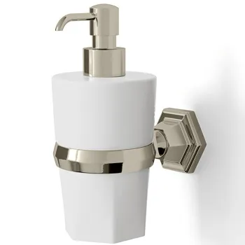 Дозатор для жидкого мыла белый Devon&Devon Jubilee цвет держателя и помпы никель блестящий JB130NK