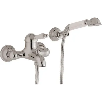 Смеситель для ванны Cisal Arcana Empress настенный, с ручной лейкой,держателем и шлангом, хром EM00012021