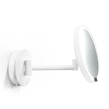 Косметическое зеркало Decor Walther Round Just Look WR 21.5см питание 220В, подвесное, увел. 5x, подсветка LED, белый матовый 122450