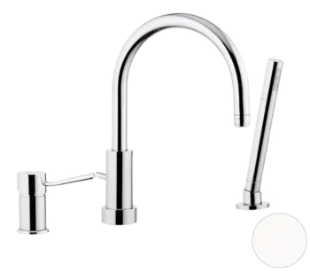 Смеситель для ванны Remer Minimal N07, белый матовый