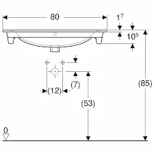 Раковина Geberit Renova Plan 122280000 80 БЕЛАЯ
