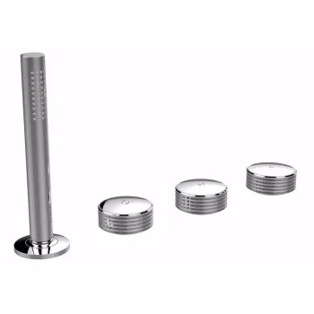 Смеситель на борт ванны Fima Carlo Frattini Texture Collection без излива, ручки H, без накладок, хром F5614/1HCR