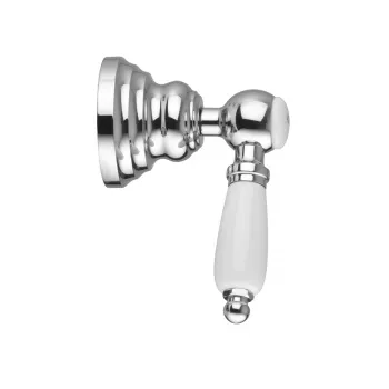 Вентиль для душа встраиваемый Gattoni Vivaldi Lever с белой ручкой, хром 1305513C0 cr