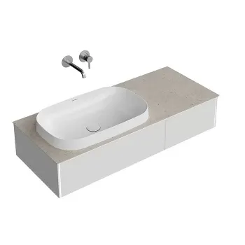 Тумба MAGICA подвесная Kerama Marazzi 120 2 ящика, утренний серый матовый MA.120.2\MGR.M