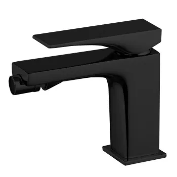 Смеситель для биде Fima Carlo Frattini Zeta на 1 отверстие, с донным клапаном, чёрный матовый F3962NNS.1