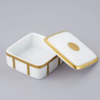 Керамическая коробка для таблеток THG Ithaque Decor Or A7A-A02-4617 белый