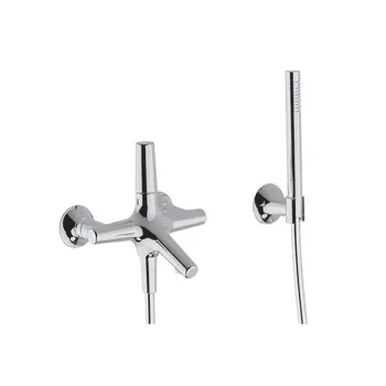 Смеситель для ванны с душевым комплектом Cisal Vita (шланг, ручной душ 1 режим, дерджатель), хром VI00010421