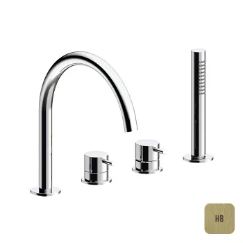 Смеситель на борт ванны Almar на 4 отверстия с ручной лейкой, латунь брашированная pvd E214006.HB