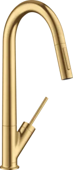 Axor Starck Смеситель для кухни, на 1 отв., с вытяжным изливом, цвет: шлифованное золото 10821250