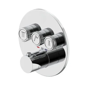 Смеситель для душа Plumberia Selection Psbox 3 вых,для комбин.с PSB003 накладка нерж.сталь d.160, хром, PSB1903CR