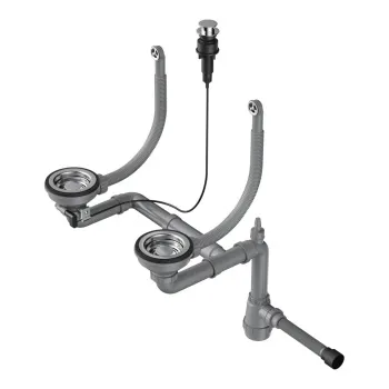 Сифон для мойки Omoikiri WK-2-R-A-IN нержавеющая сталь 4956506