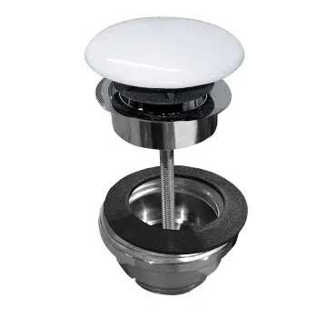 Донный клапан Kerasan клик-клак, покрытие керамика, белый глянцевый 923301