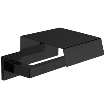 Держатель туалетной бумаги Colombo Basic Q с крышкой, чёрный матовый B3791.NM