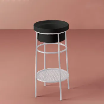 Металическая структура с раковиной Artceram FUORI SCALA 38хh83, без отв под смеситель, Fuori Scala 40, напольная, белый матовый/черный матовый TFL032 17 00