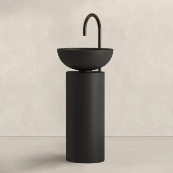 Раковина напольная Milldue Saba 45 450x900, слив в пол, без отв. под смеситель, nero 5830.22-2