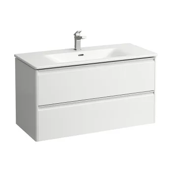 LAUFEN PALACE Комплект мебели 1000х450х545 мм., с раковиной Slim, 2 ящика, органайзер для ящика, ручка анодированный алюминий, цвет белый матовый