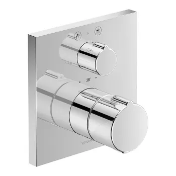 Duravit C.1 Смеситель термостатический для душа скрытого монтажа (наружная часть квадрат) с запорным переключателем , цвет: хром