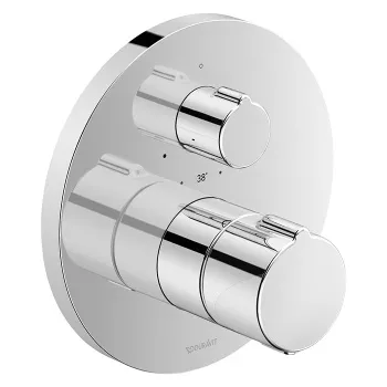 Duravit C.1 Смеситель термостатический для душа скрытого монтажа (наружная часть круг) с запорным клапаном, цвет: хром
