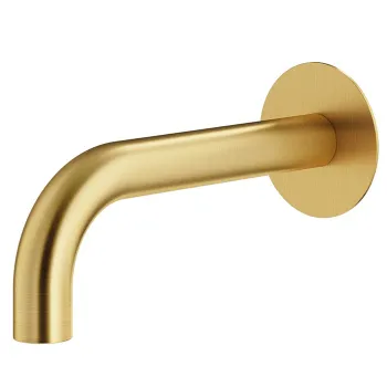 Излив Plumberia Selection Ixo d.24, длина 210, подкл. 1/2' с латунной накл. d.70, золото брашированное, SPT0060OB