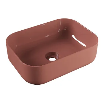 Раковина накладная Alice Unica 50x37хВ16,5, без отверстия под смеситель, табаско глянцевый, 32190197