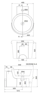 Раковина подвесная Scarabeo Bucket Pixel 540 405 H350 8804