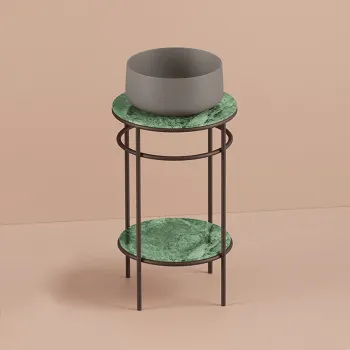 Металлическая структура Artceram Vogue 44хh72,5, напольная, с раковиной, с мраморной столешницей и полочкой, moka/tortora TFA012 93