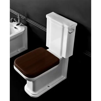 Бачок для унитаза моноблок Kerasan Waldorf с боковым отверстием для ручки механизма, без механизма слива, белый 417901