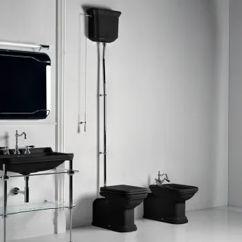 Бачок подвесной Kerasan Waldorf 418004 для монтажа с высокой трубой, черный