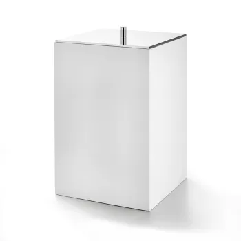 3SC BeMood White Урна с крышкой 20хh32х20 см, цвет белый/хром