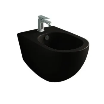 Биде подвесное Artceram File 2.0 37х52, 1 отверстие, saniglaze, черный матовый FLB003 17 00