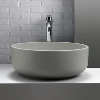 Раковина накладная Kerasan Ciotola с2 D46, H17, без перелива, Grigio matt 430259 Grigio matt *0