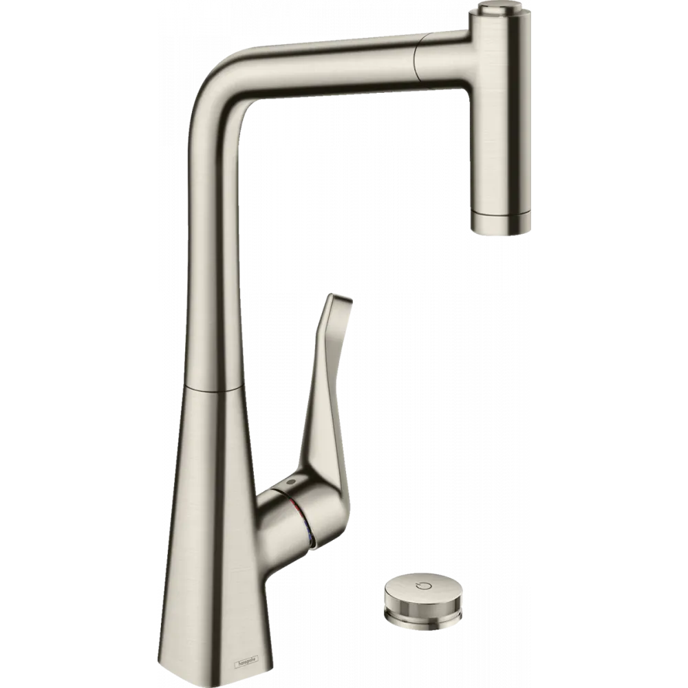 Смеситель для кухни hansgrohe Metris Select M71 320, 2jet, sBox 73806800 на 2 отверстия, с вытяжным