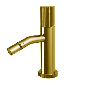 Смеситель для биде Fima Carlo Frattini Spillo Up на 1 отверстие, с донным клапаном, золото F3032XSPOR