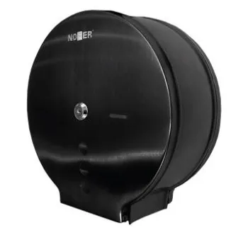 Диспенсер для туалетной бумаги Nofer круглый из нержавеющей стали черный 268*258*115 05006.N
